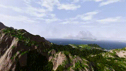 raymarching mountains terrain from shadertoy