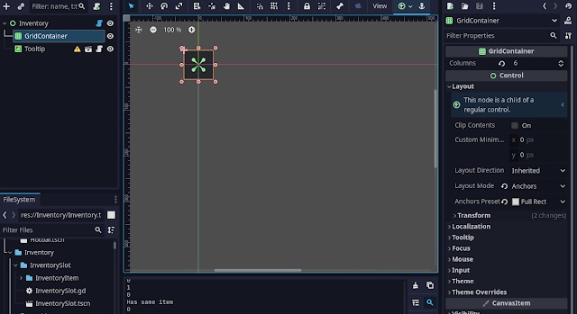 inventory system setup godot 4