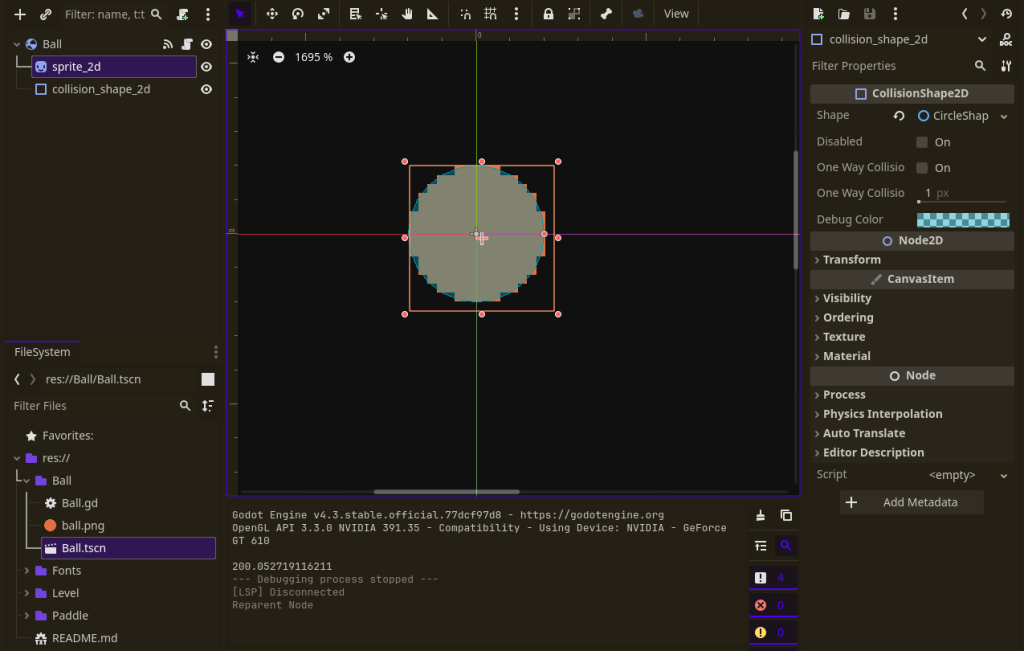 rigid body 2d ball godot scene