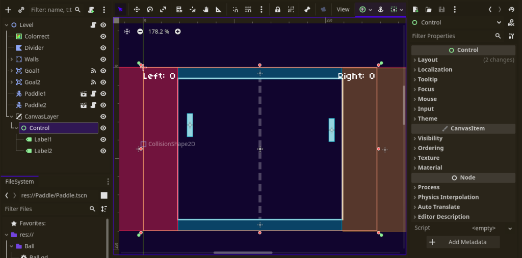 score labels in godot game