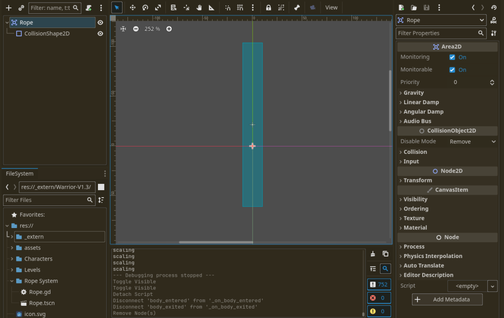 making climbable rope or ladder in godot