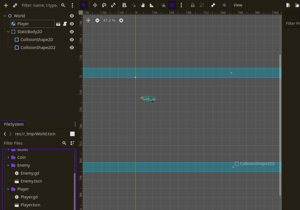 test level scene for godot game