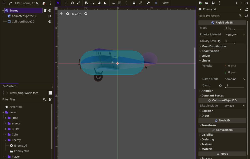 enemy plane in godot tutorial