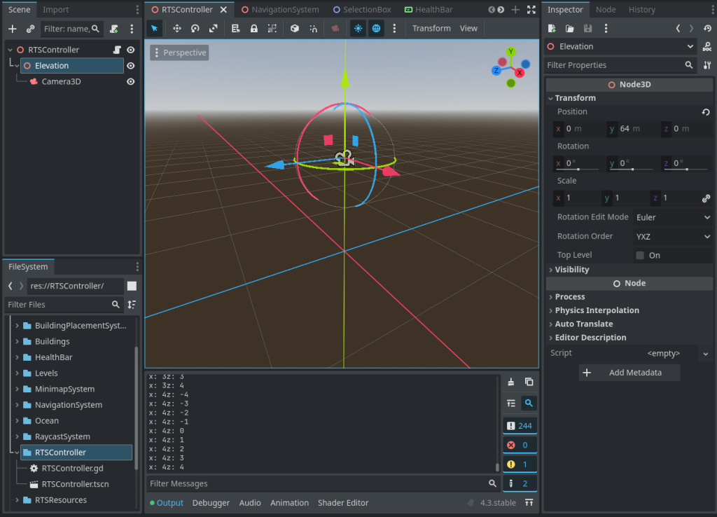 rts camera system scene godot