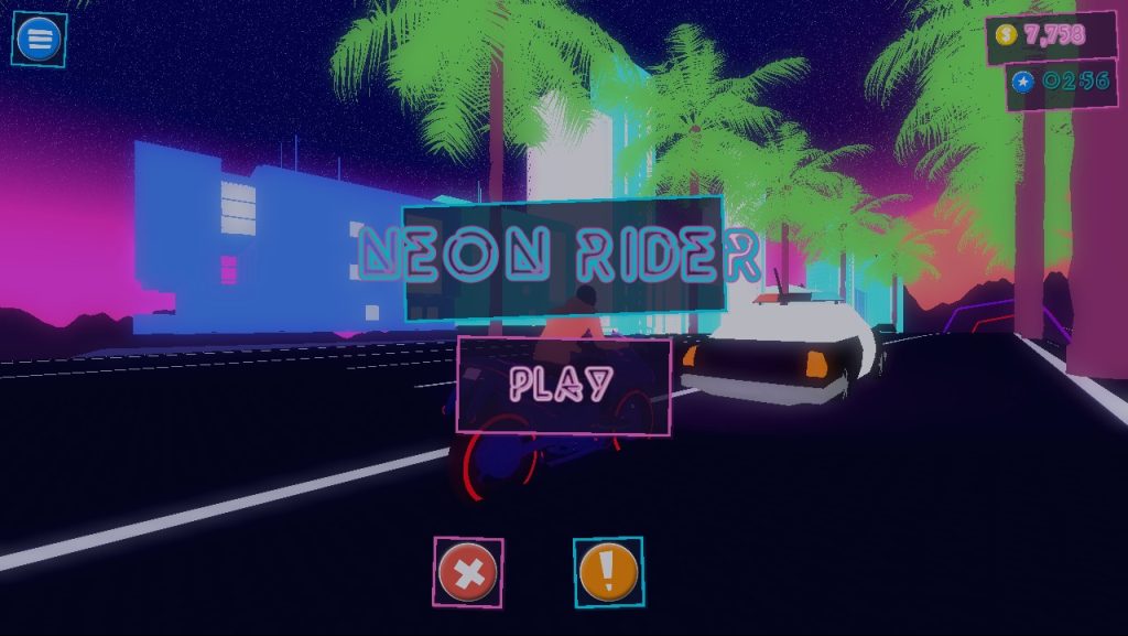 UI for endless runner bike game