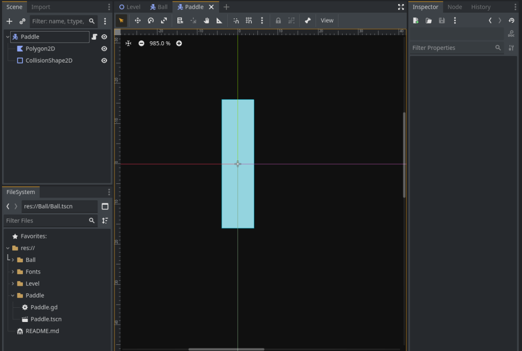 godot pong game paddle scene