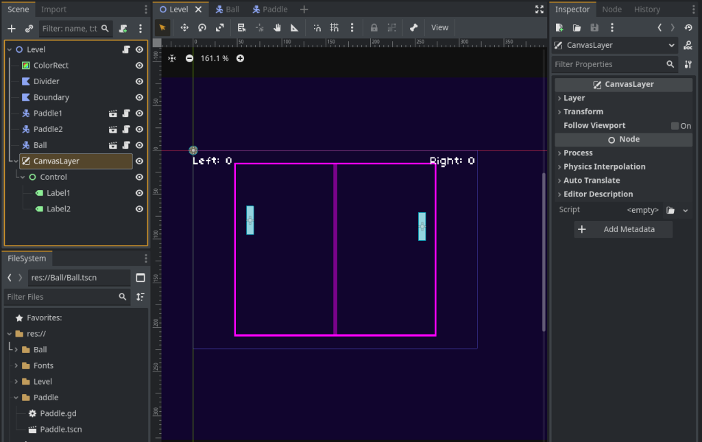 godot pong tutorial level